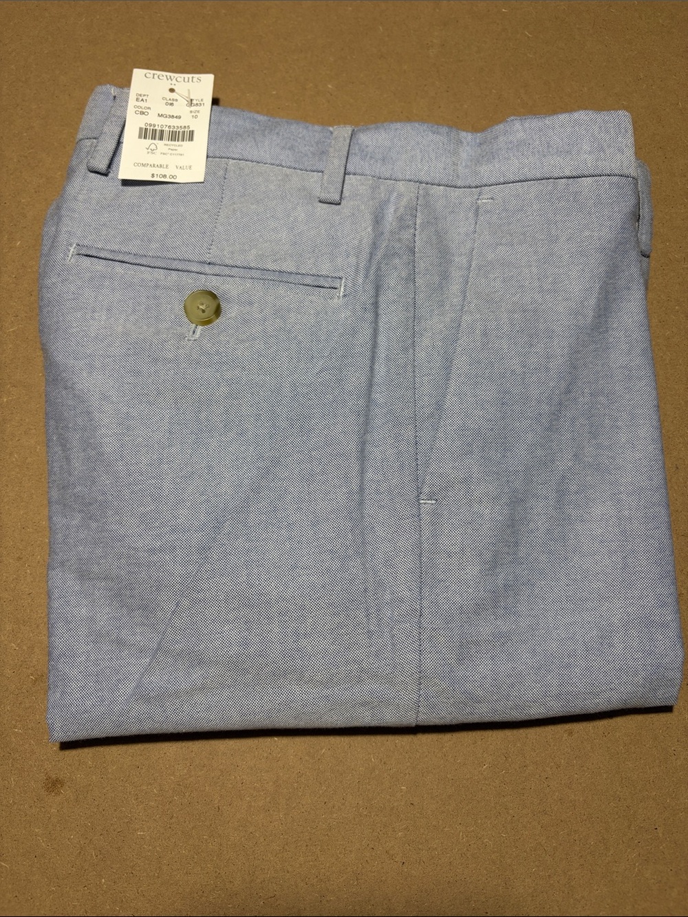 J Crew Factory Boys Thompson Suit Pant - Cloudy Blue Oxford